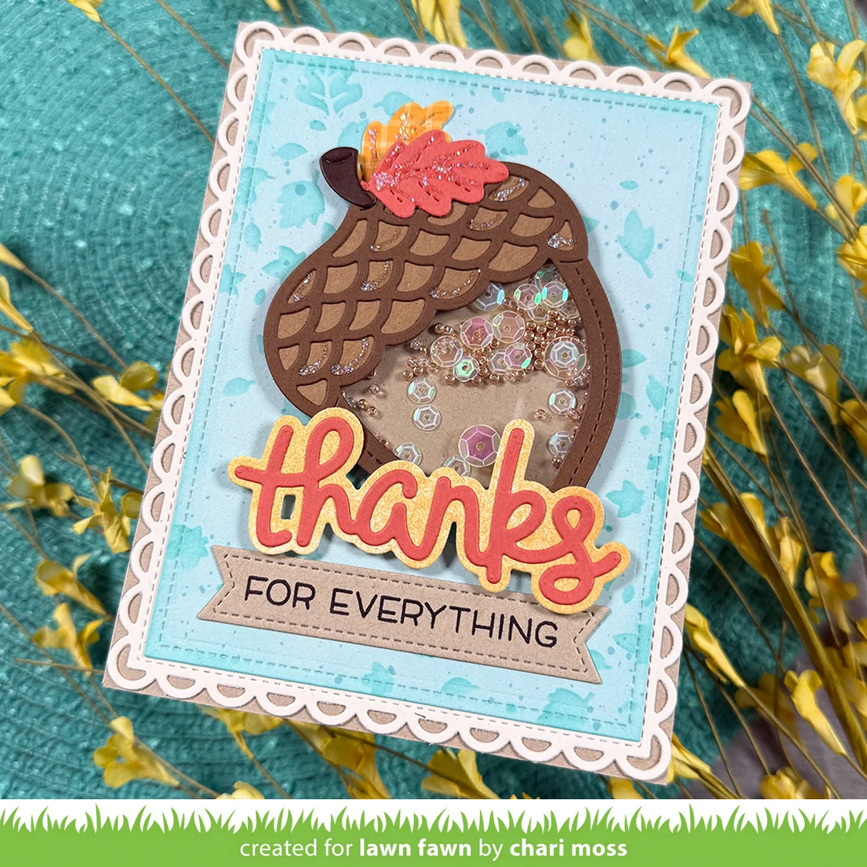 Lawn Fawn - Stitched Acorn Frame Die Set