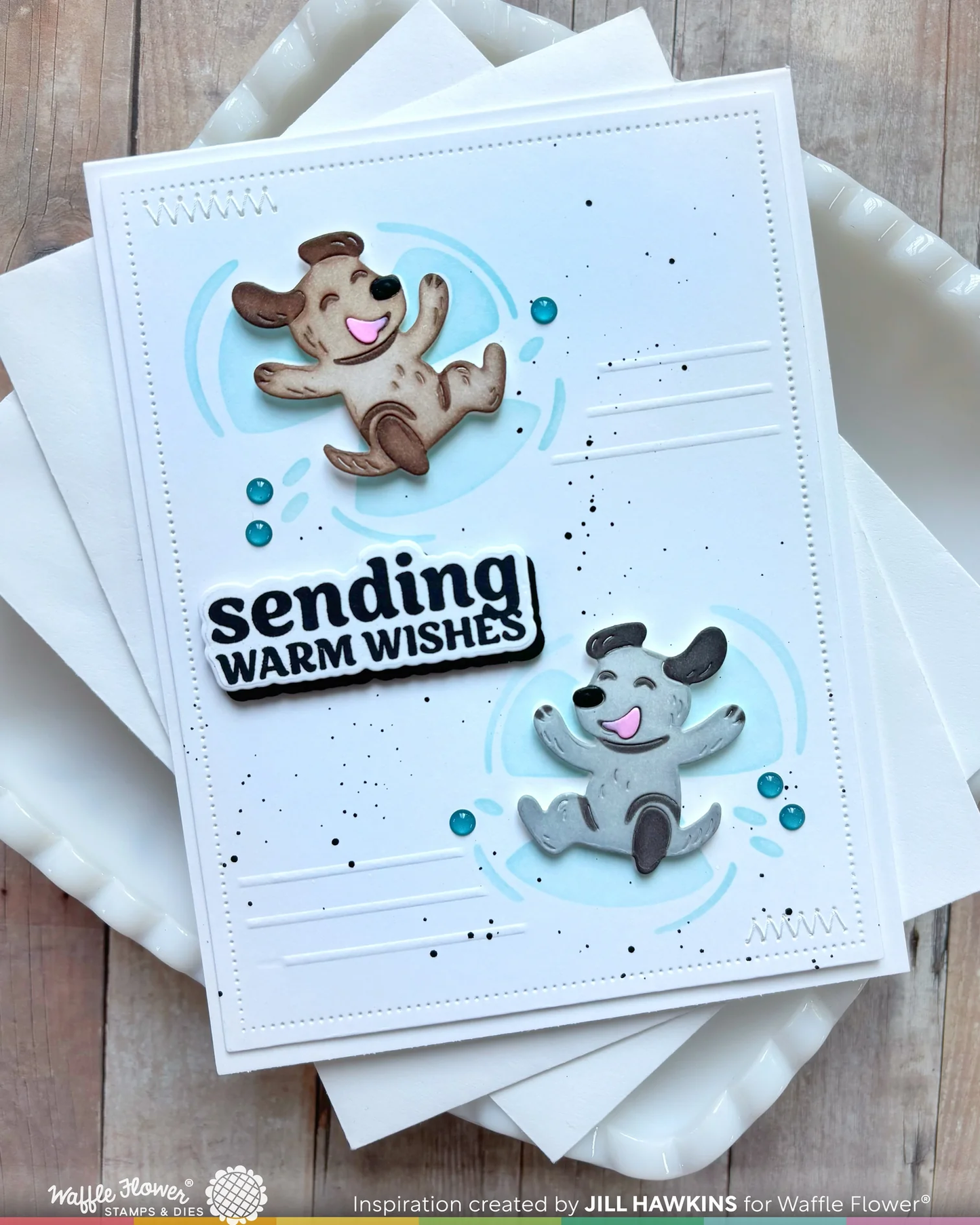 Waffle Flower - Snow Angel Pup Duo Die-n-stencil Bundle