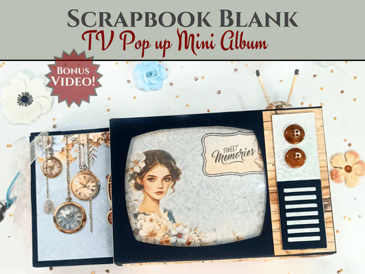 CrafTreat - Blank Precut Album Base - TV Pop Up Mini Album: Black
