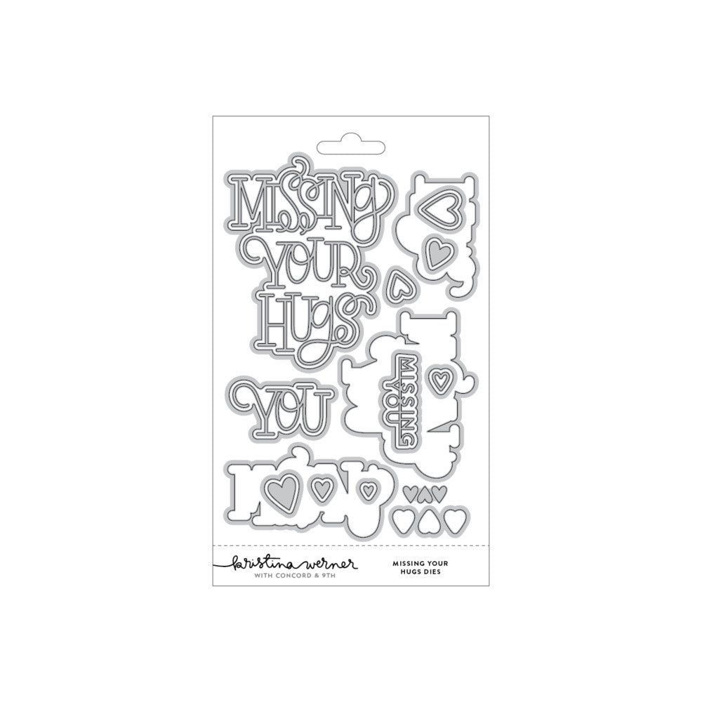 Concord & 9th - Missing Your Hugs Stamp & Die Bundle by Kristina Werner