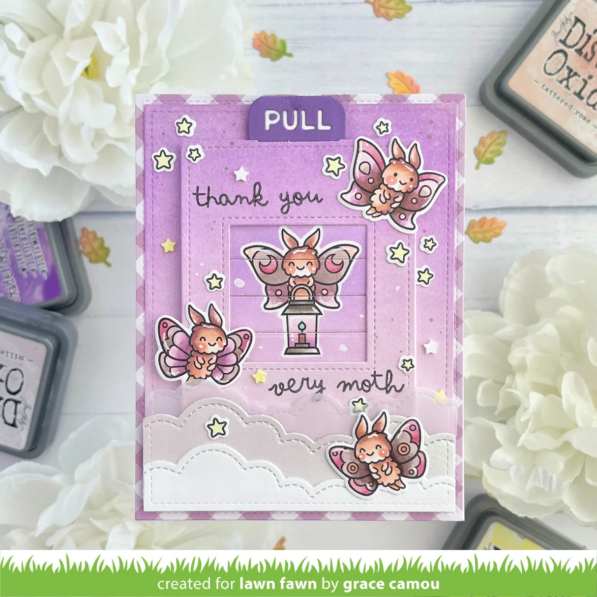 Lawn Fawn - I Like Cute Moths Stamp, Die & Stencil Bundle