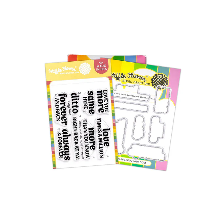 Waffle Flower - Love You More Sentiments Stamp & Die Bundle