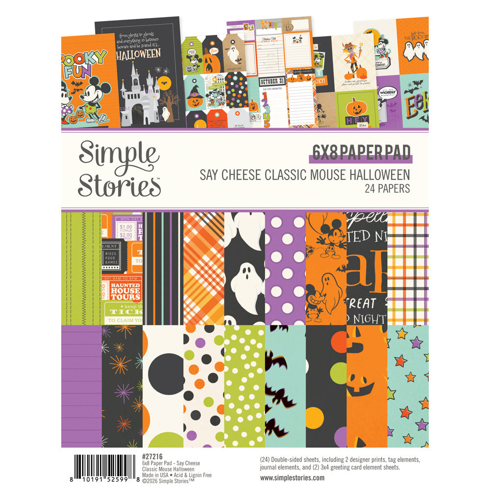 Simple Stories - Say Cheese Classic Mouse Halloween - 6x8 Paper Pad
