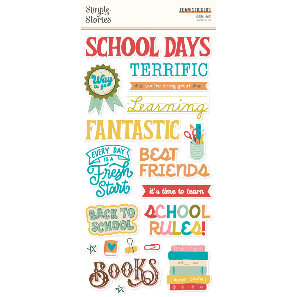 Simple Stories - Book Fair - Foam Stickers