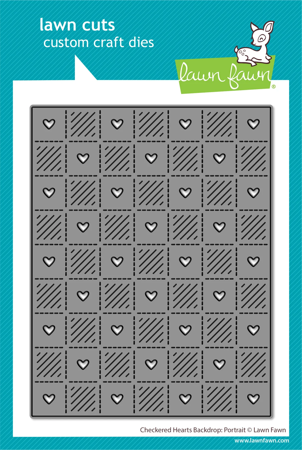 Lawn Fawn - Checkered Hearts Backdrop: Portrait Die