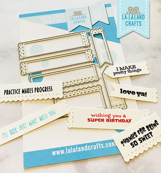 La-La Land Crafts - Scalloped Sentiment Labels