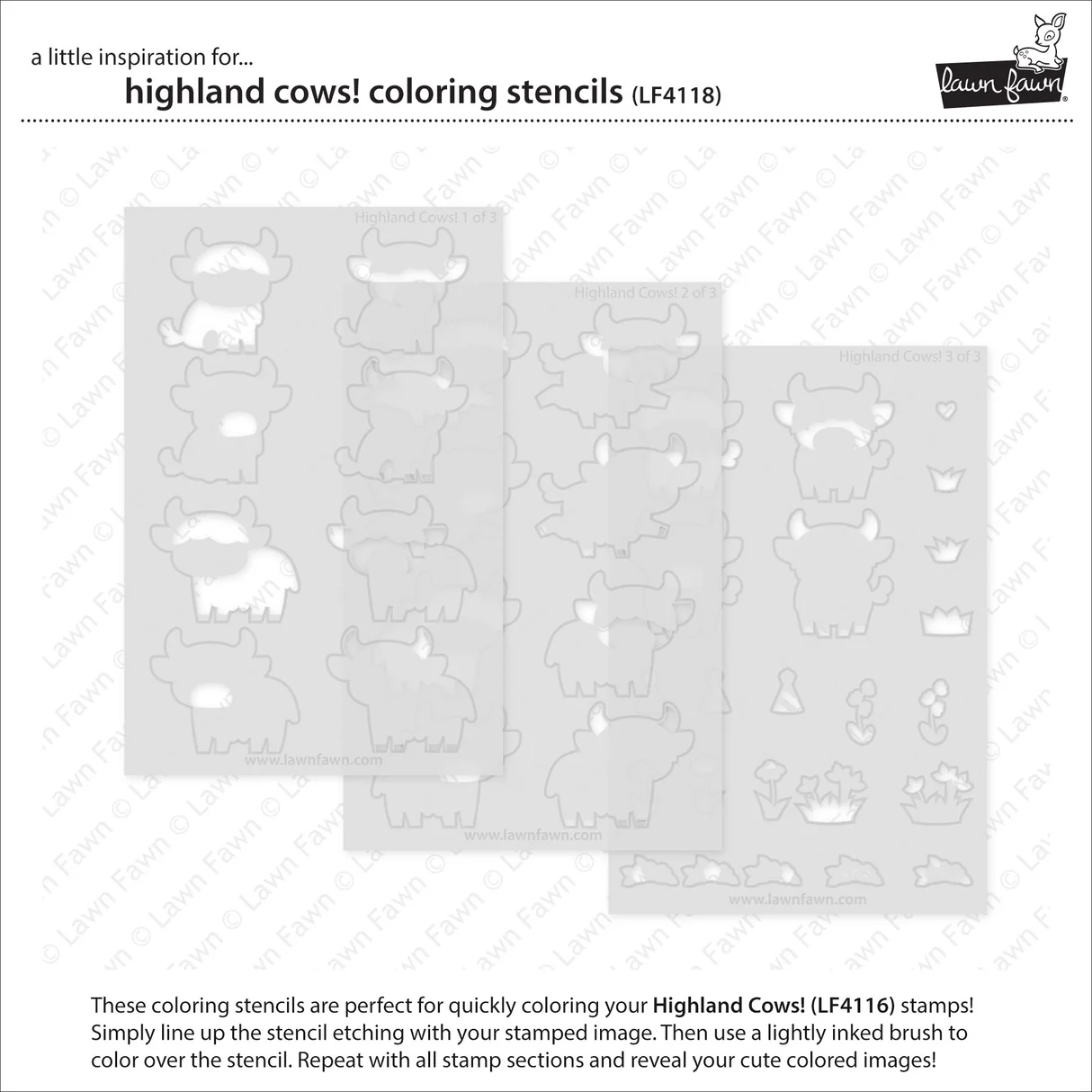 Lawn Fawn - Highland Cows! Stamp, Stencil & Die Bundle