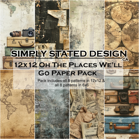 Simply Stated - Oh The Places We'll Go - 12x12 Paper Pack