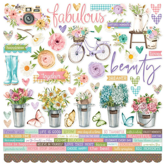 Simple Stories - Simple Vintage Flower Shoppe - Cardstock Stickers