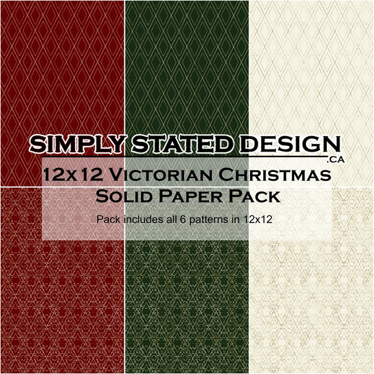 Simply Stated - Victorian Christmas - 12x12 Solid Paper Pack