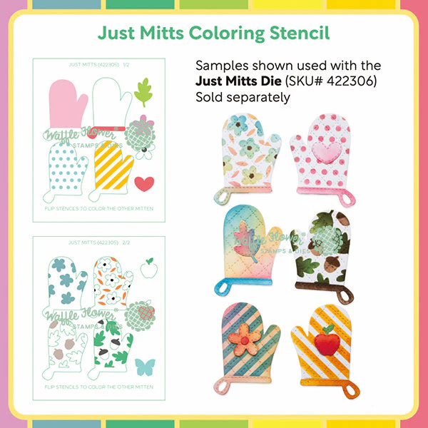 Waffle Flower - Just Mitts Die & Stencil Bundle