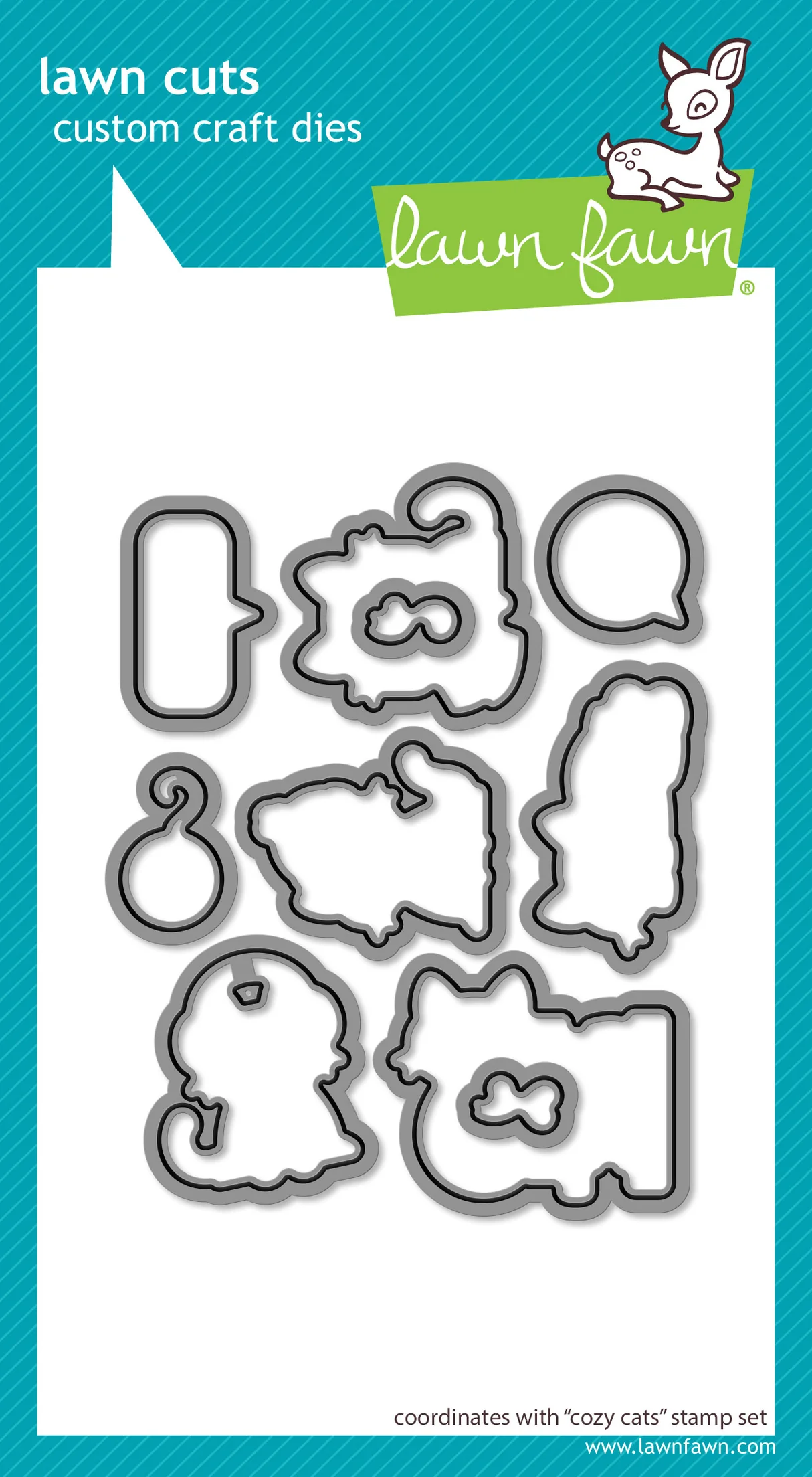 Lawn Fawn - Cozy Cats Stamp, Die and Stencil Bundle