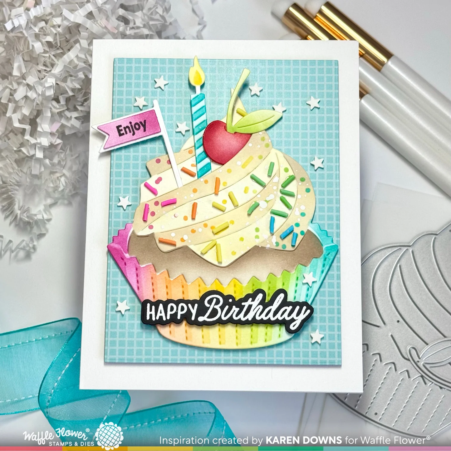 Waffle Flower - Hey Cupcake Sentiments Stamp & Die Bundle