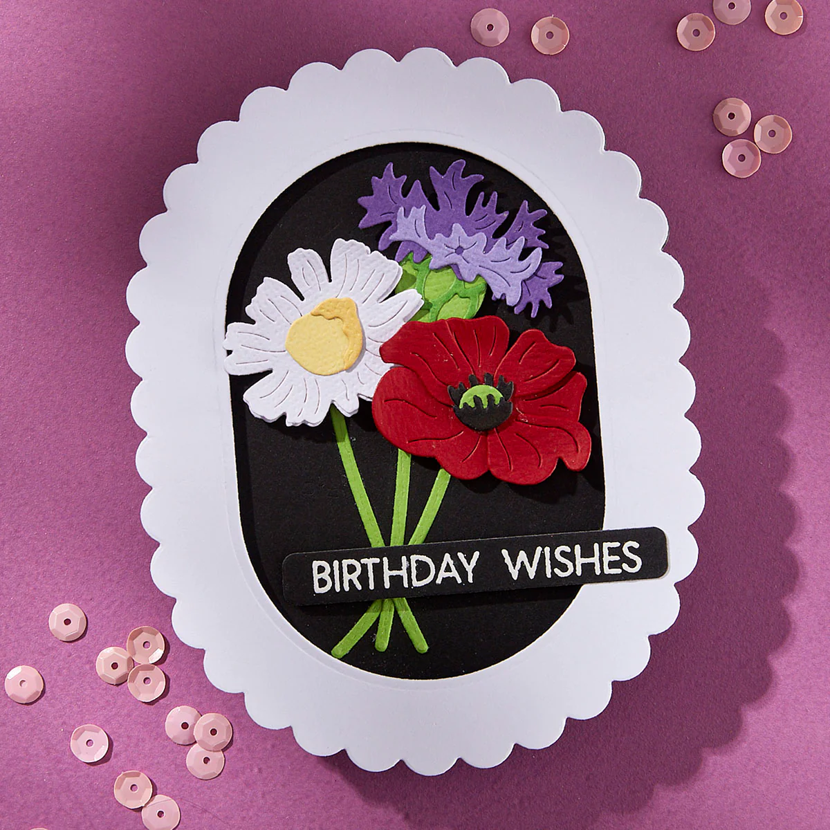 Spellbinders - Scallop and Stitched Edge Ovals Die Set
