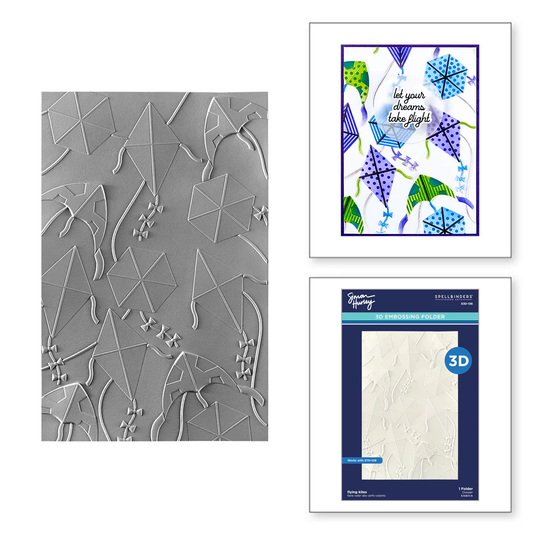 Spellbinders - 3D Embossing Folder - Flying Kites by Simon Hurley