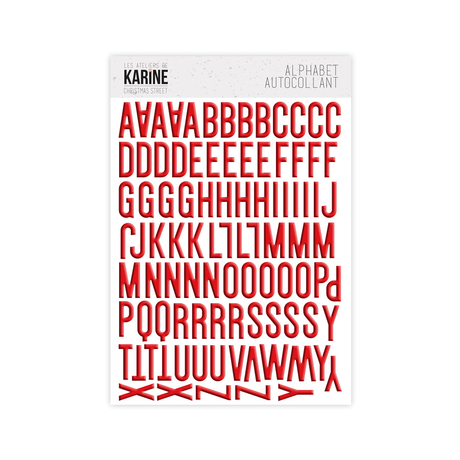 Les Ateliers de Karine - Christmas Street - Red Alpha Stickers