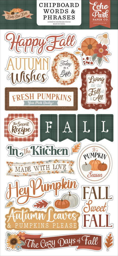 Echo Park - Feels Like Fall - Chipboard Words & Phrases