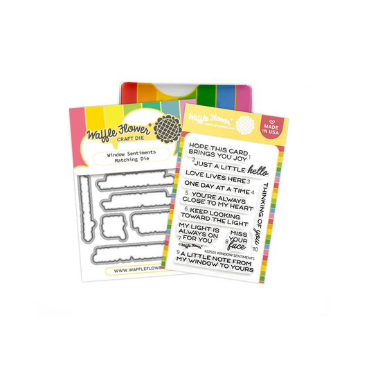 Waffle Flower - Postage Collage - Window Sentiments Stamp & Die Bundle