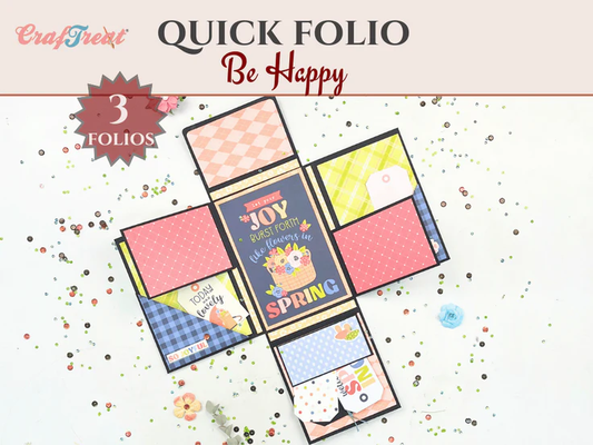 CrafTreat - Blank Quick Folio - Be Happy Folio 3 in 1