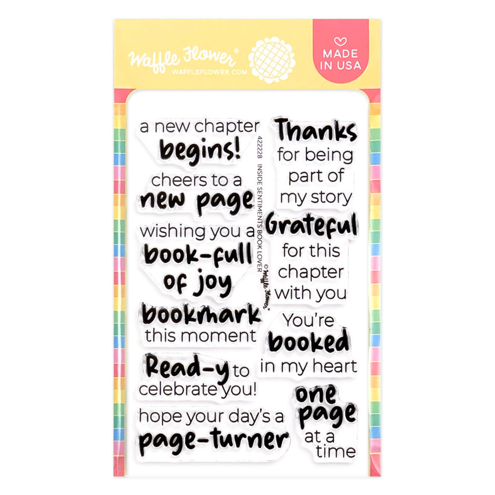 Waffle Flower - Inside Sentiments Book Lovers Stamp Set