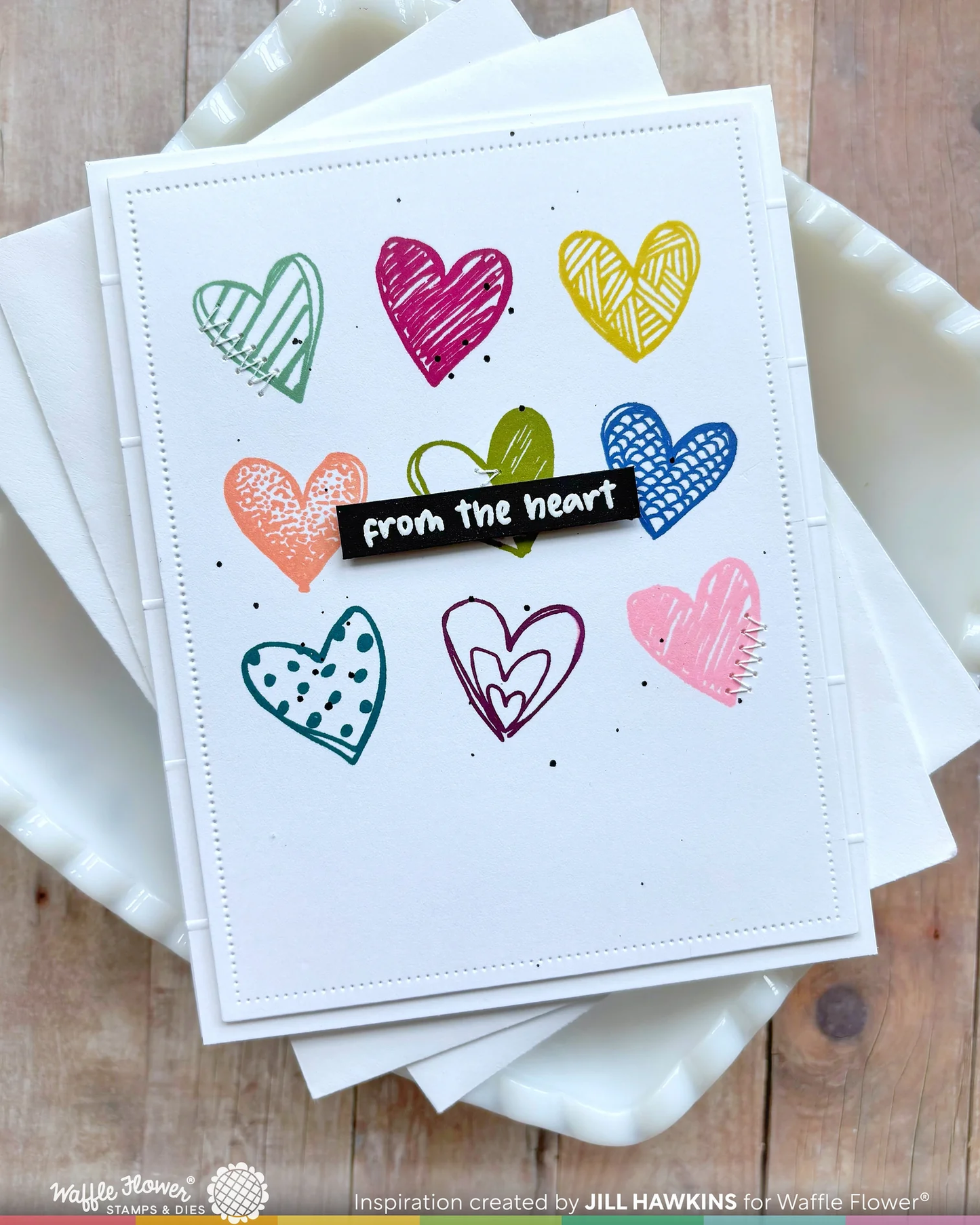 Waffle Flower - Inside Accents - Hearts Stamp Set