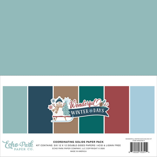 Echo Park - Wonderful Winter Days - Solids Paper Pack