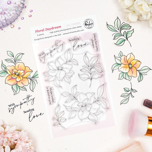Pinkfresh - Floral Daydream Stamp, Die & Stencil Bundle
