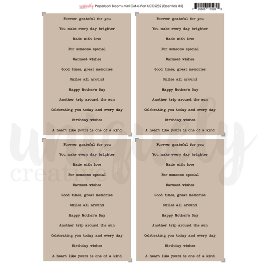 Uniquely Creative - Paperbark Blooms - Mini Cut-A-Part Sheet