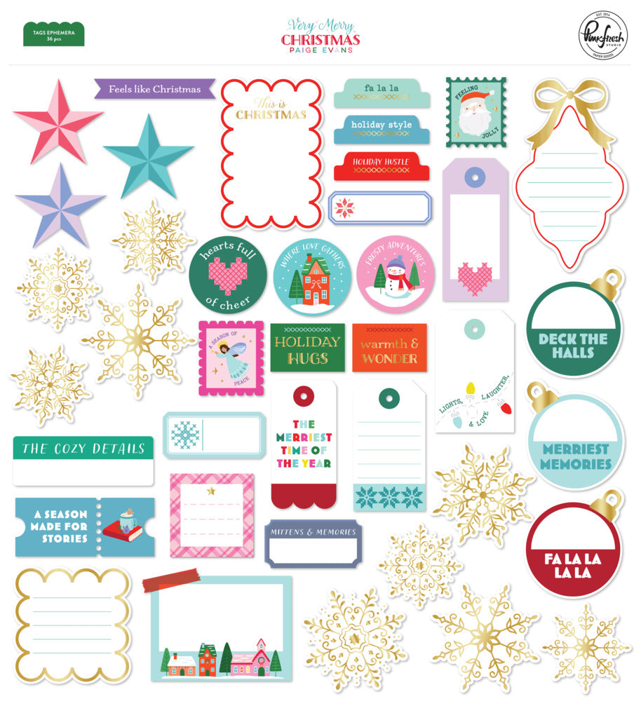 Pinkfresh - Very Merry Christmas - Tag Ephemera
