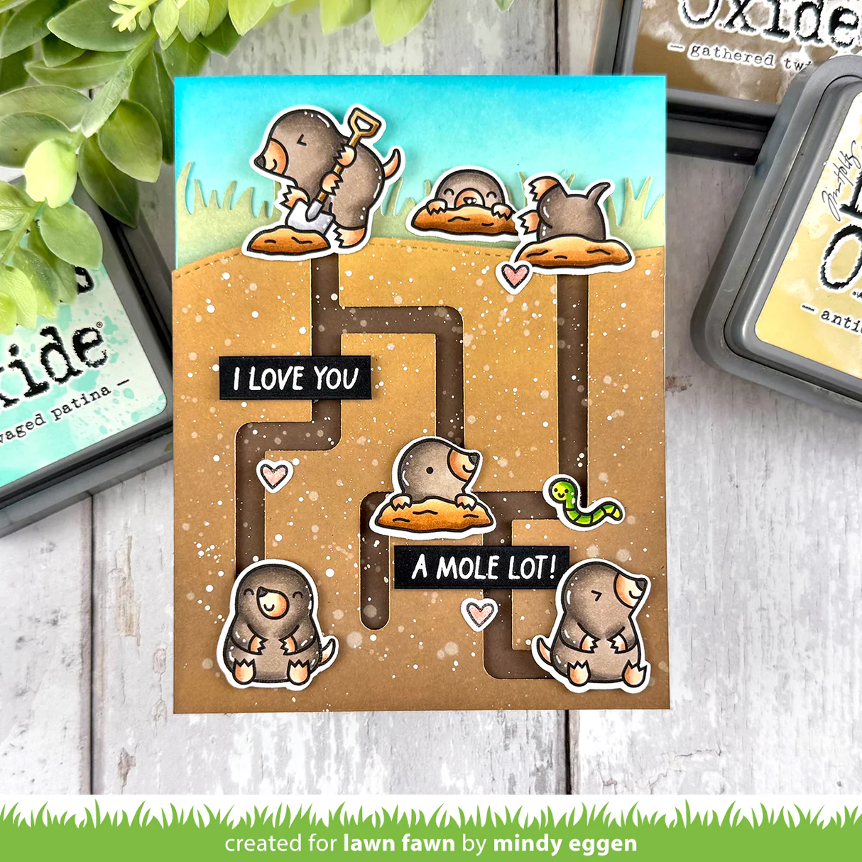 Lawn Fawn - A Mole Lot of Love Stamp, Die & Stencil Bundle