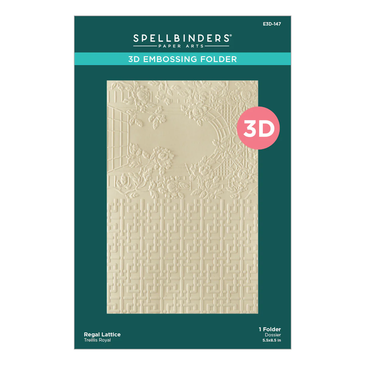Spellbinders - 3D Embossing Folder - Regal Lattice