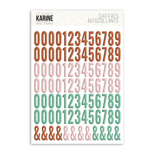Les Ateliers de Karine - Carnet Enchante - Numbers Stickers
