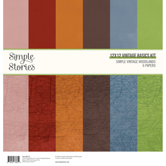 Simple Stories - Simple Vintage Woodlands - Simple Vintage Basics Paper Pack