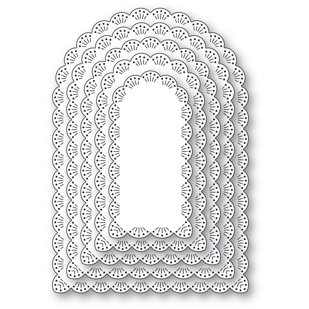 Memory Box - Fan Stitch Scalloped Arch Frames Die Set