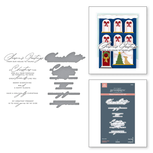 Spellbinders - BetterPress - Christmas Cheer Sentiments BetterPress & Die Bundle