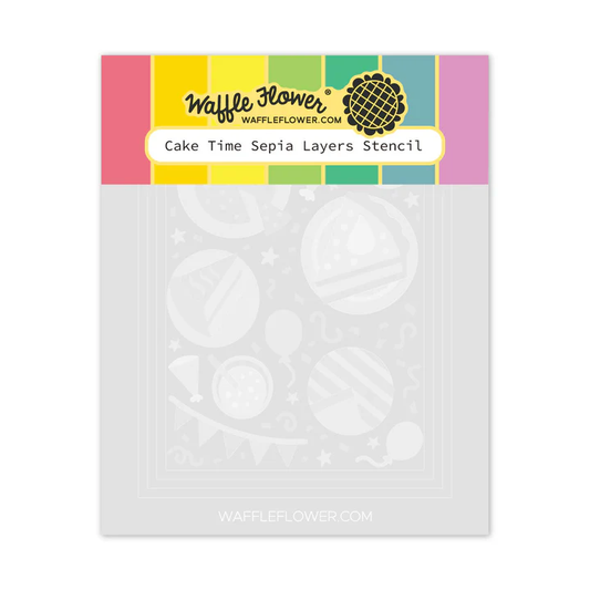 Waffle Flower - Cake Time Sepia Stencil Set