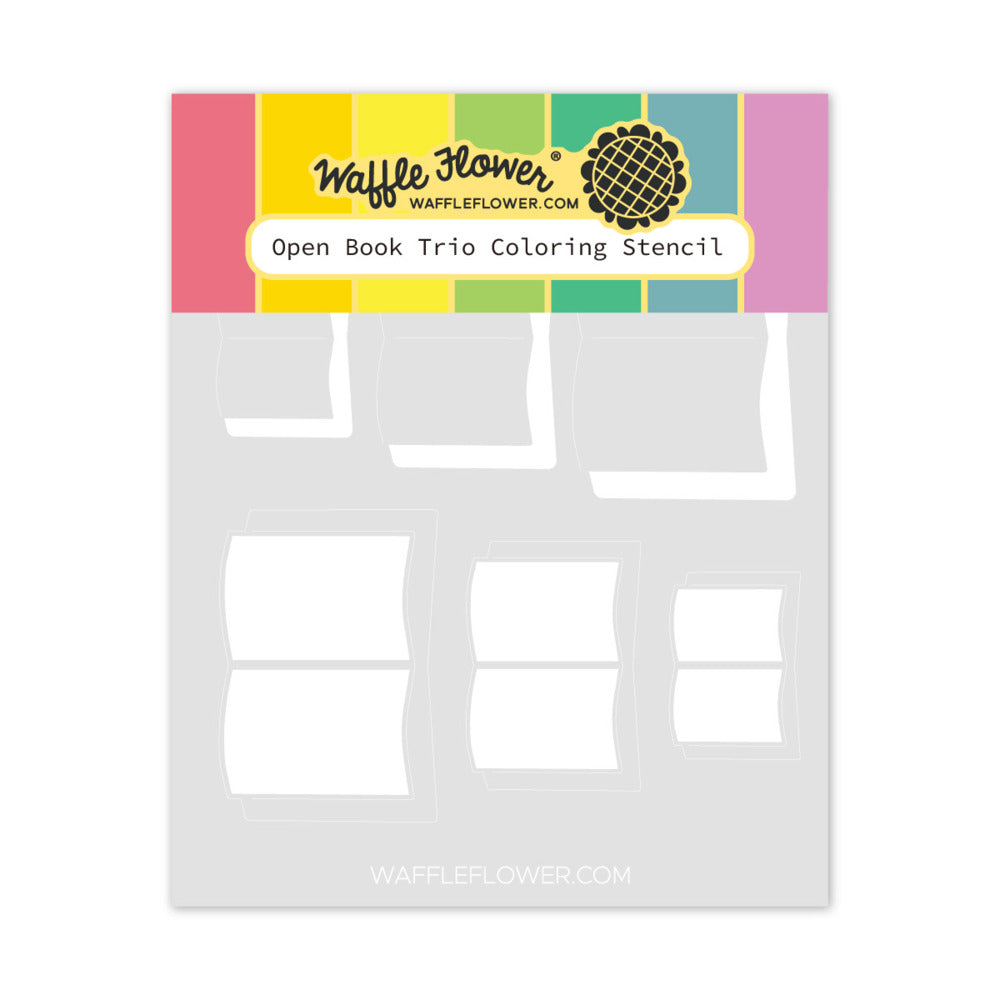 Waffle Flower - Open Book Trio - Coloring Stencil