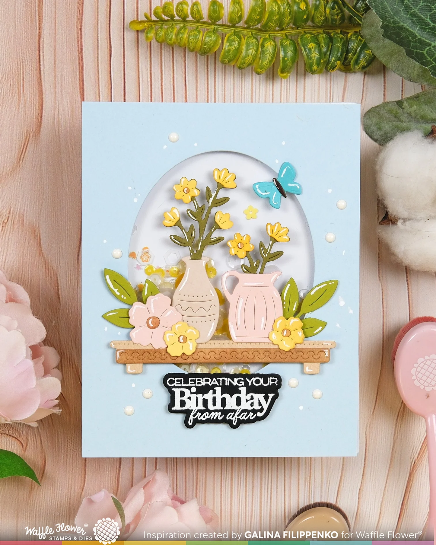 Waffle Flower - Postage Collage - Floral Shelf Die Set