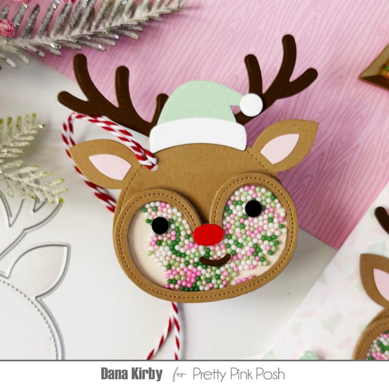 Pretty Pink Posh - Reindeer Face Shaker Die Set