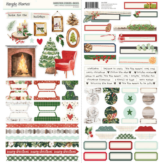 Simple Stories - Simple Vintage Evergreen Memories - Cardstock Stickers: Basics