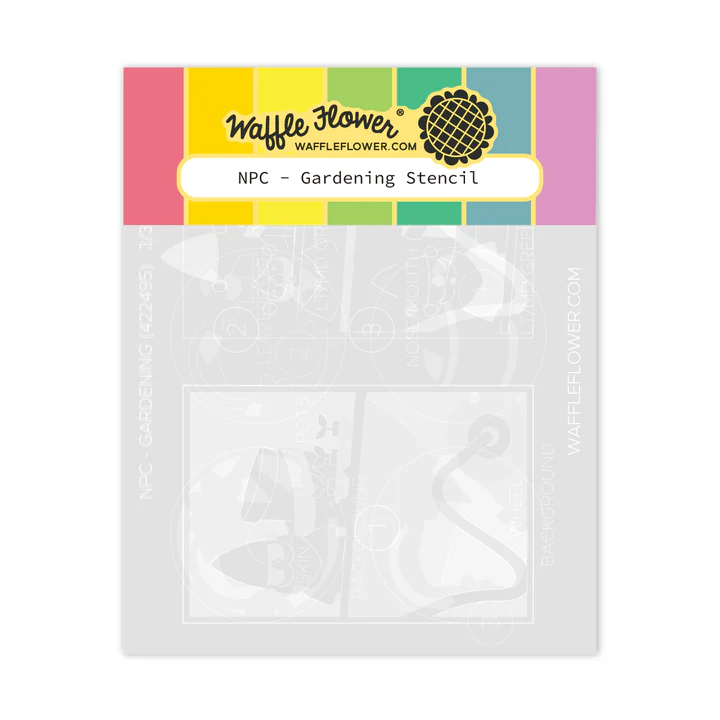 Waffle Flower - Nesting Postage Collage - Gardening Stencil