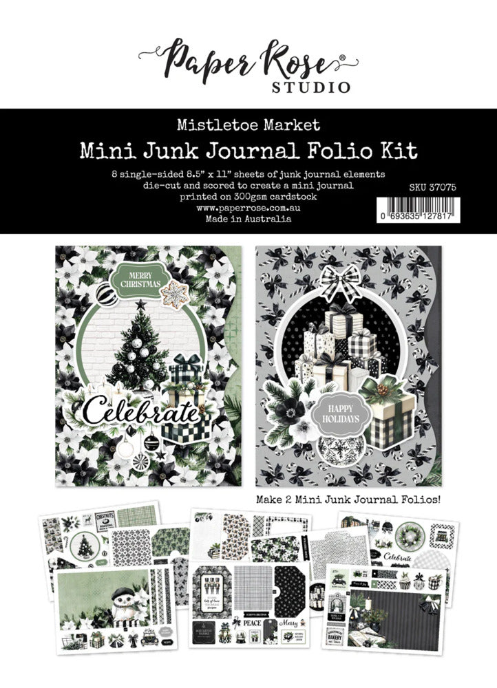 Paper Rose - Mistletoe Market - Mini Junk Journal Folio Kit
