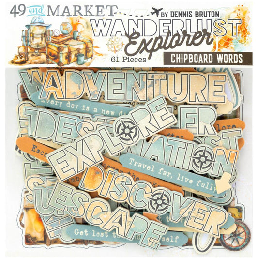 49 and Market - Wanderlust Explorer - Chipboard Words
