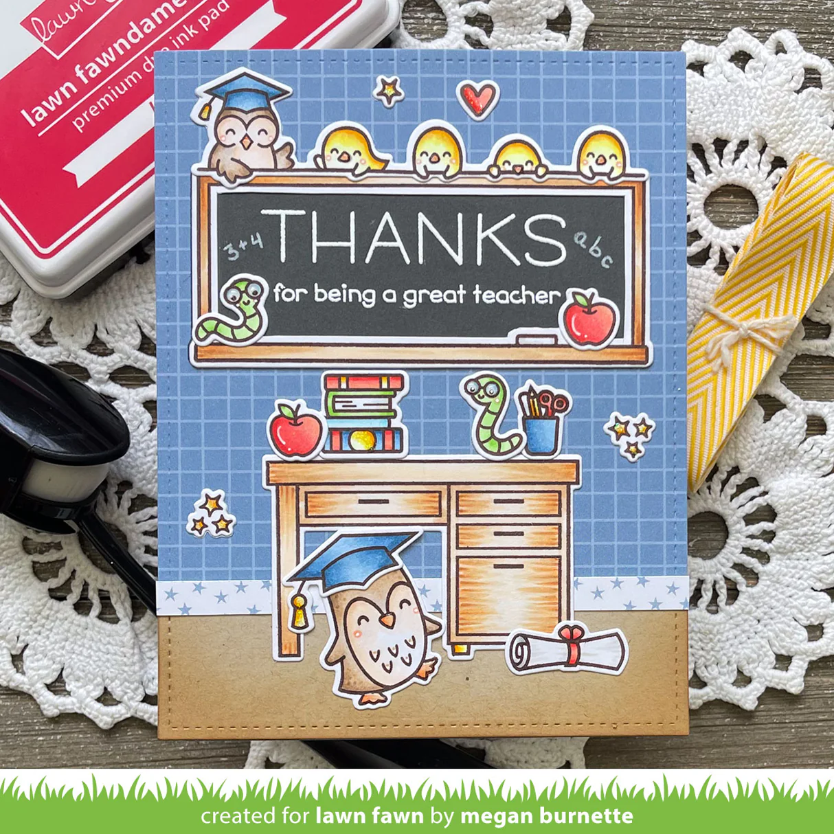 Lawn Fawn - Simply Celebrate Teachers Stamp, Die & Stencil Bundle