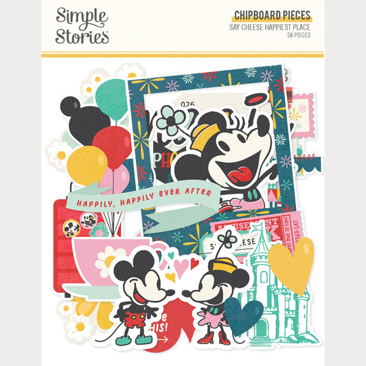 Simple Stories - Say Cheese Happiest Place - Chipboard Pieces