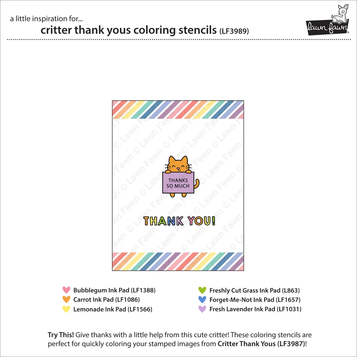 Lawn Fawn - Critter Thank Yous Add-On Die & Stencil Bundle