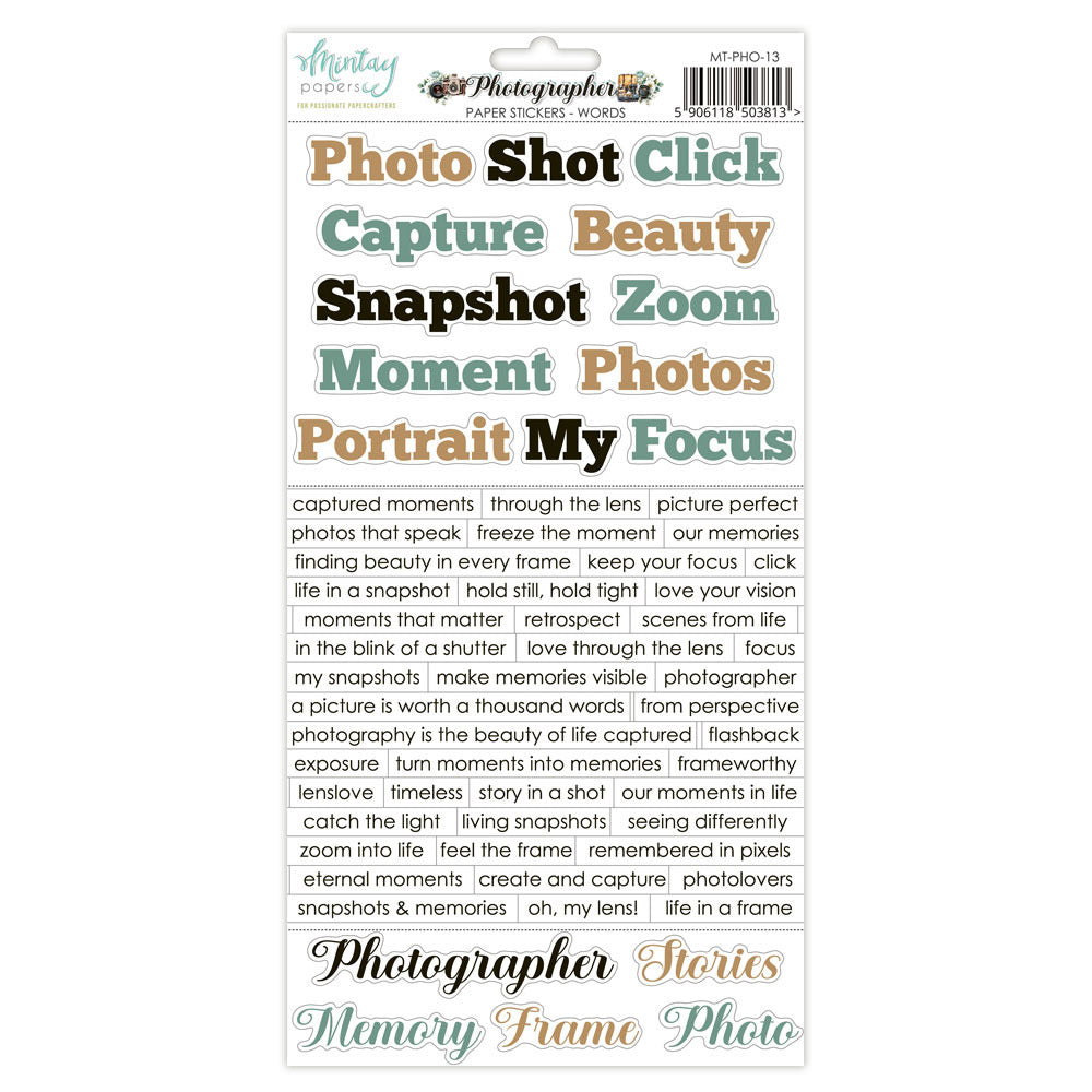 Mintay - Photographer - Words Paper Stickers