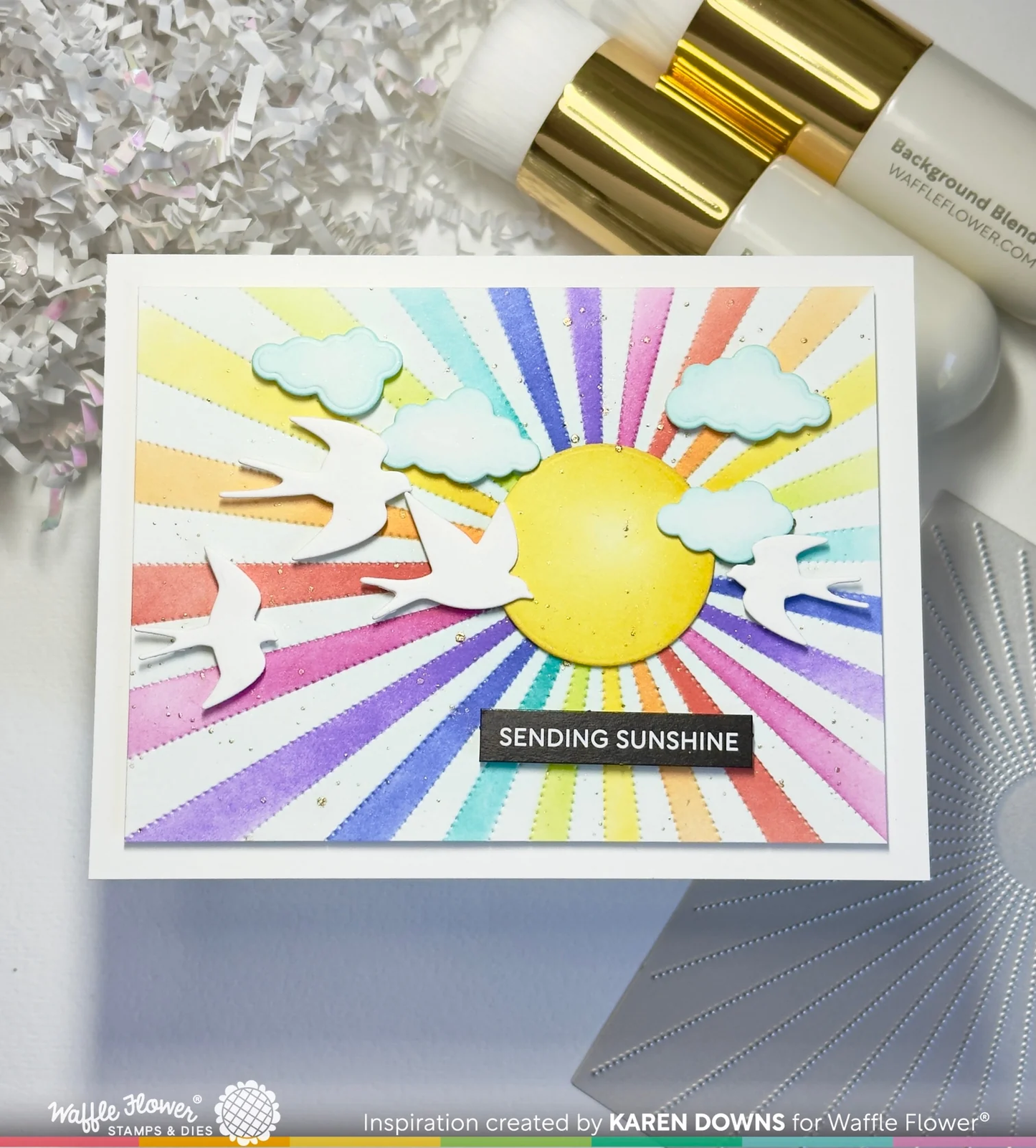 Waffle Flower - A2 Piercing Sunburst Texture Die