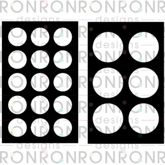 RonRon Designs - Stencil - Pair of Circles: 5x8