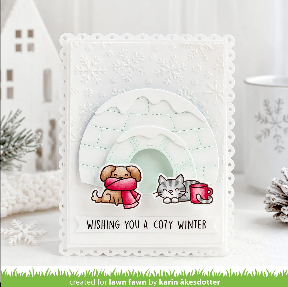 Lawn Fawn - Cozy Dogs Stamp, Die & Stencil Bundle